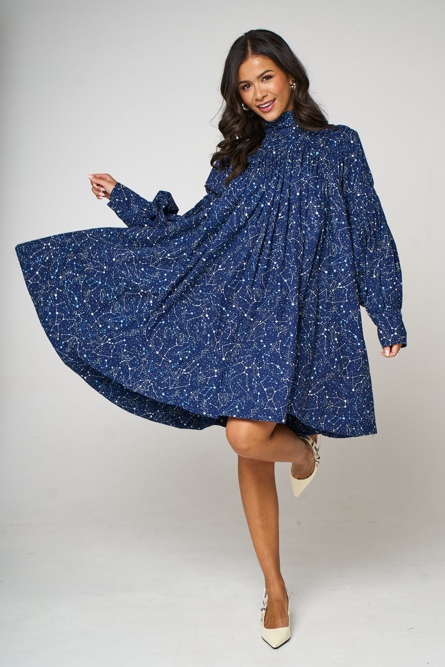 Stars in the Sky A-Line Midi Dress – Midnight Blue