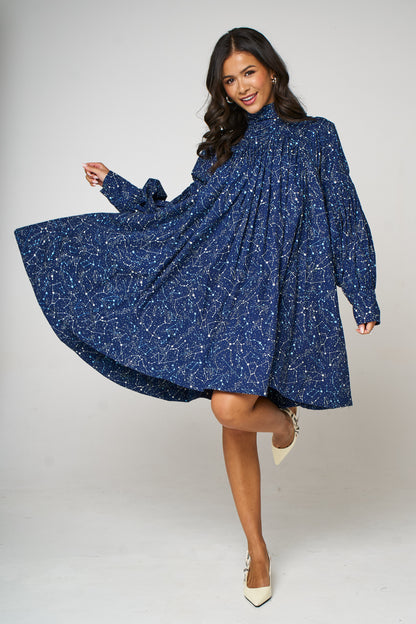 Stars in the Sky A-Line Midi Dress – Midnight Blue