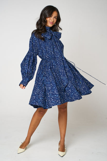 Stars in the Sky A-Line Midi Dress – Midnight Blue