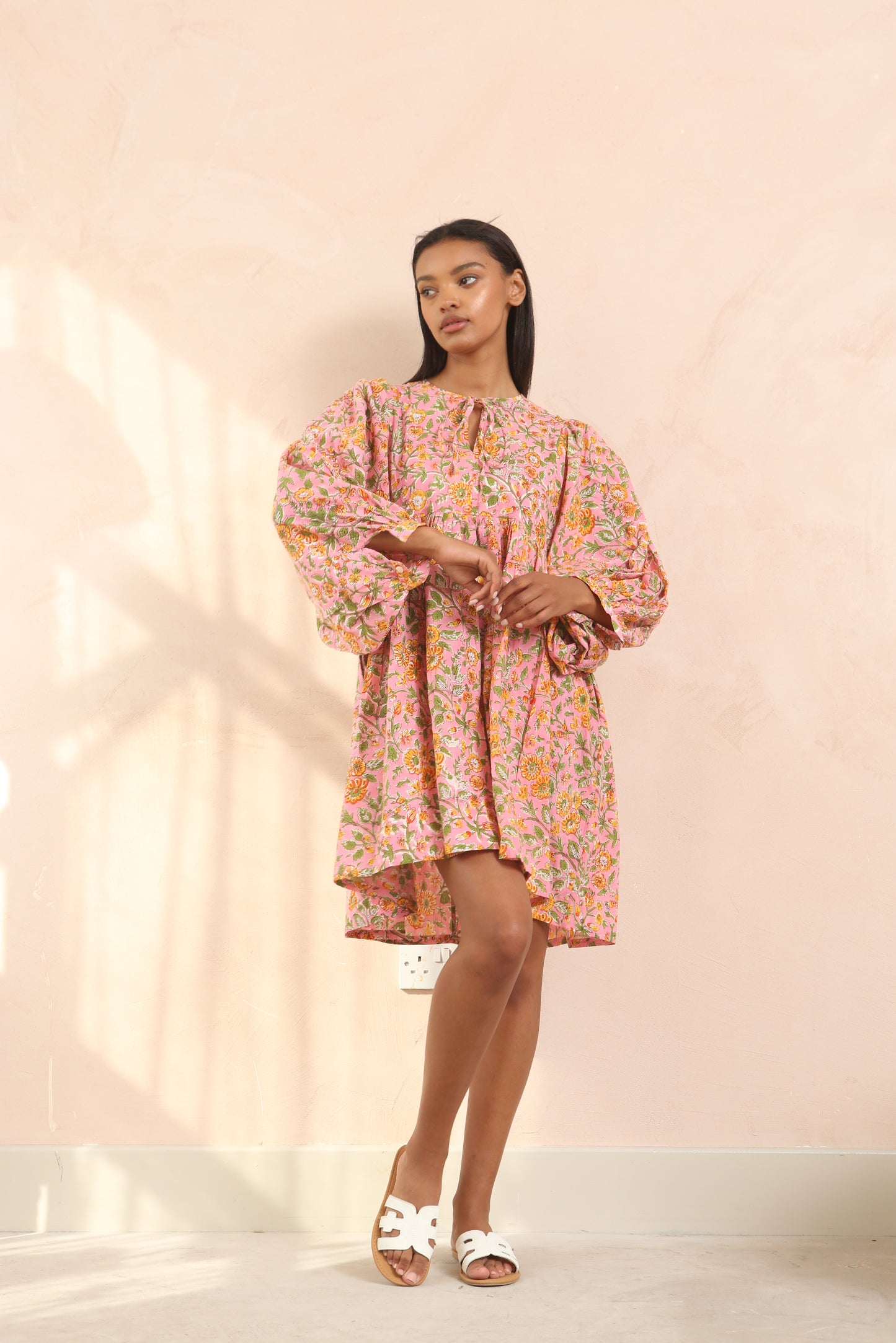Emma Full Sleeve Midi Smock Dress