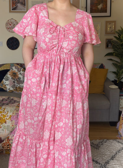 Shannon x DF Ruched Short Sleeved Dress