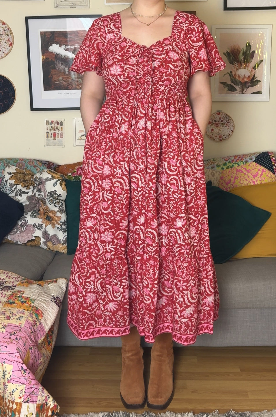Shannon x DF Ruched Short Sleeved Dress