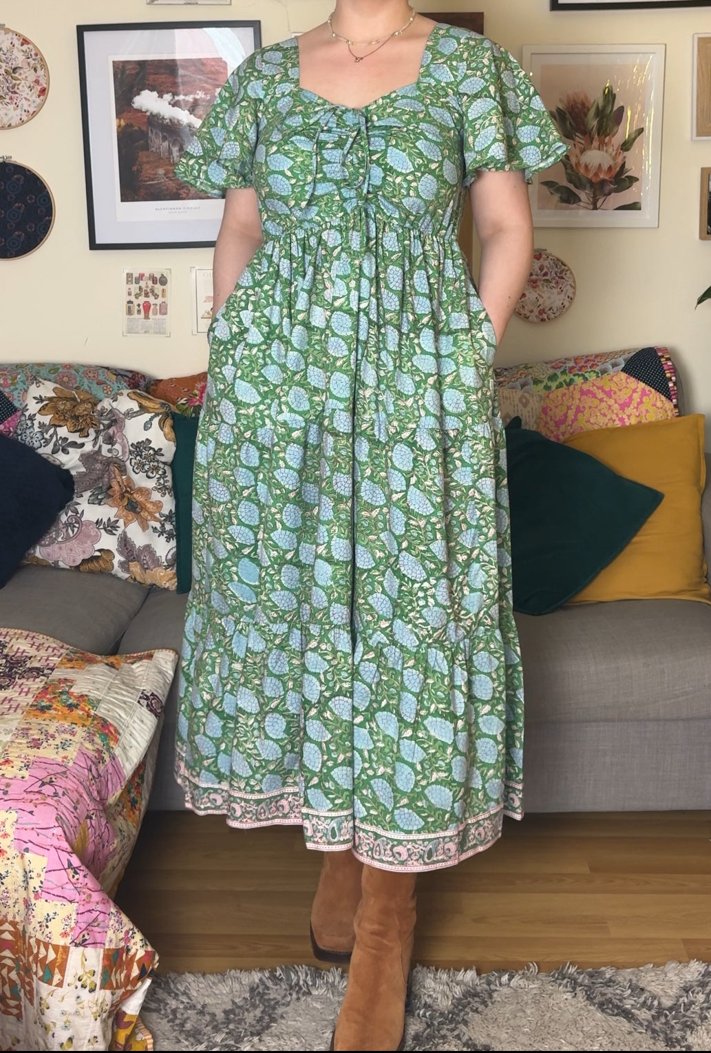 Shannon x DF Ruched Short Sleeved Dress