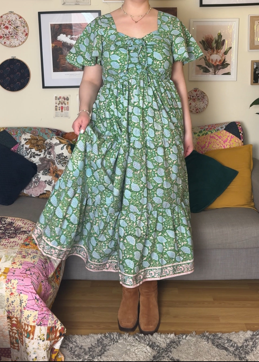 Shannon x DF Ruched Short Sleeved Dress