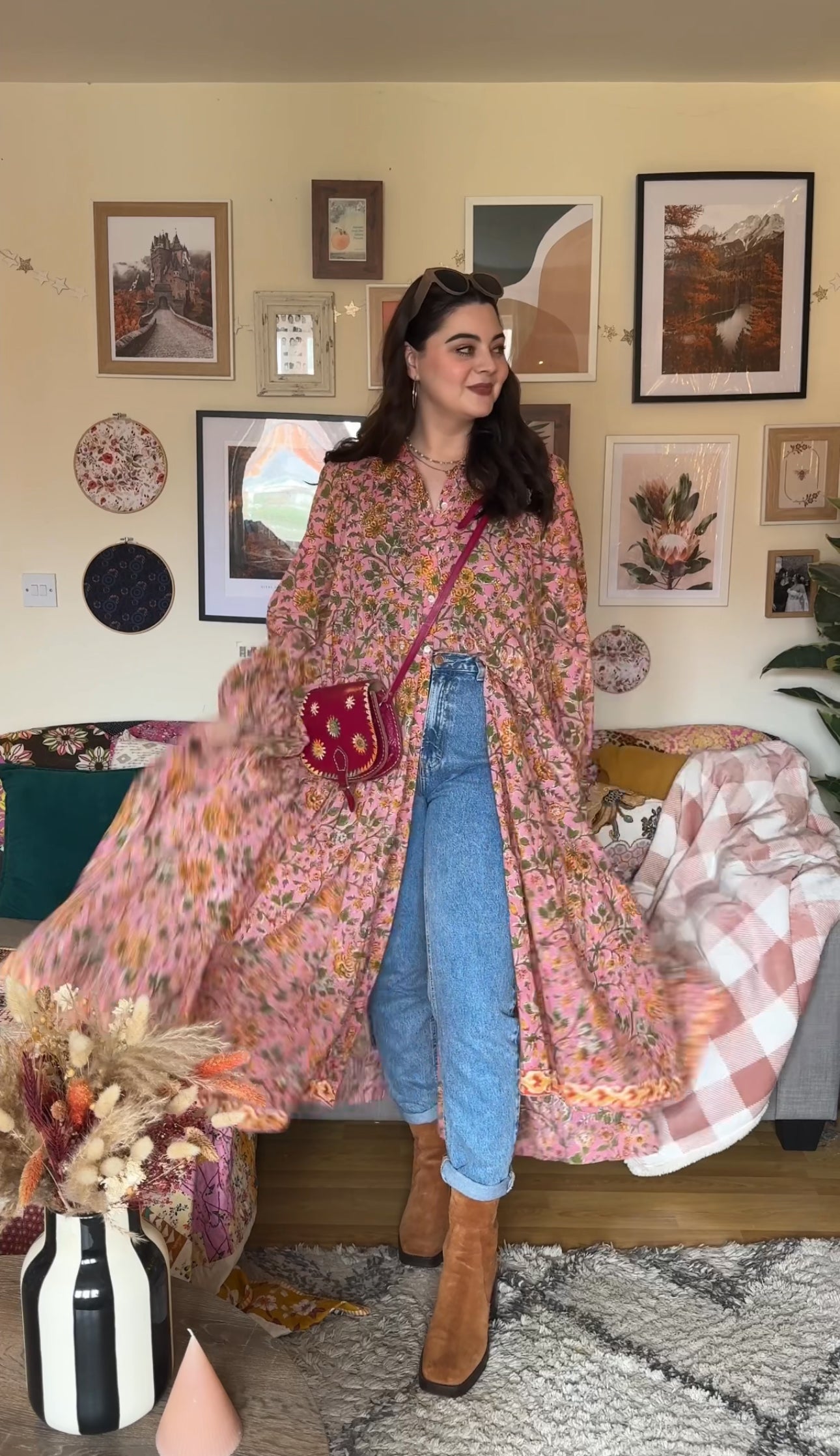 DF Cotton Maxi Dress Full Sleeves