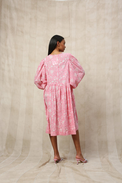 Blossom Full Sleeve Midi Smock Dress