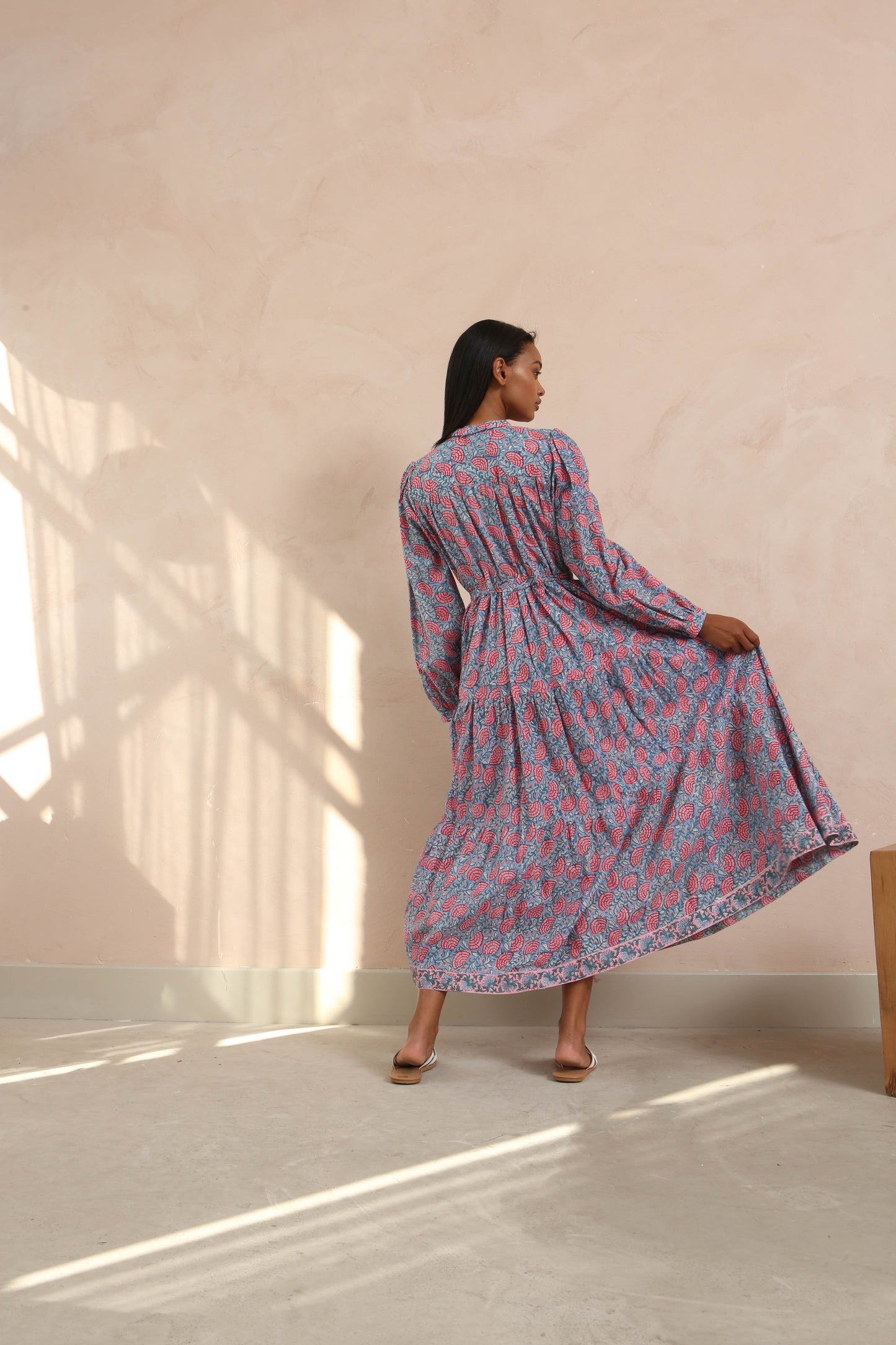 DF Cotton Maxi Dress Full Sleeves