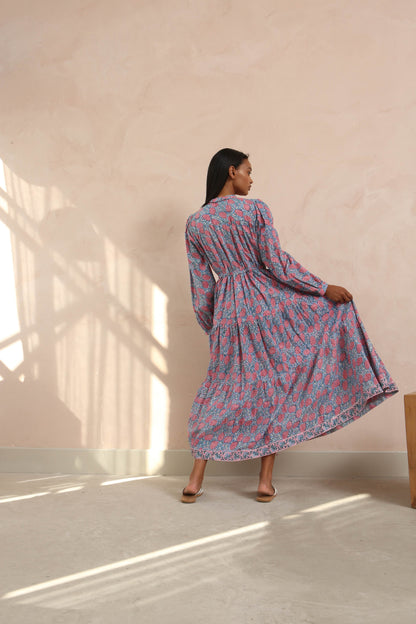 DF Cotton Maxi Dress Full Sleeves