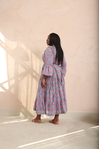 Jasper Bell Sleeve Shirt Collar Maxi Dress