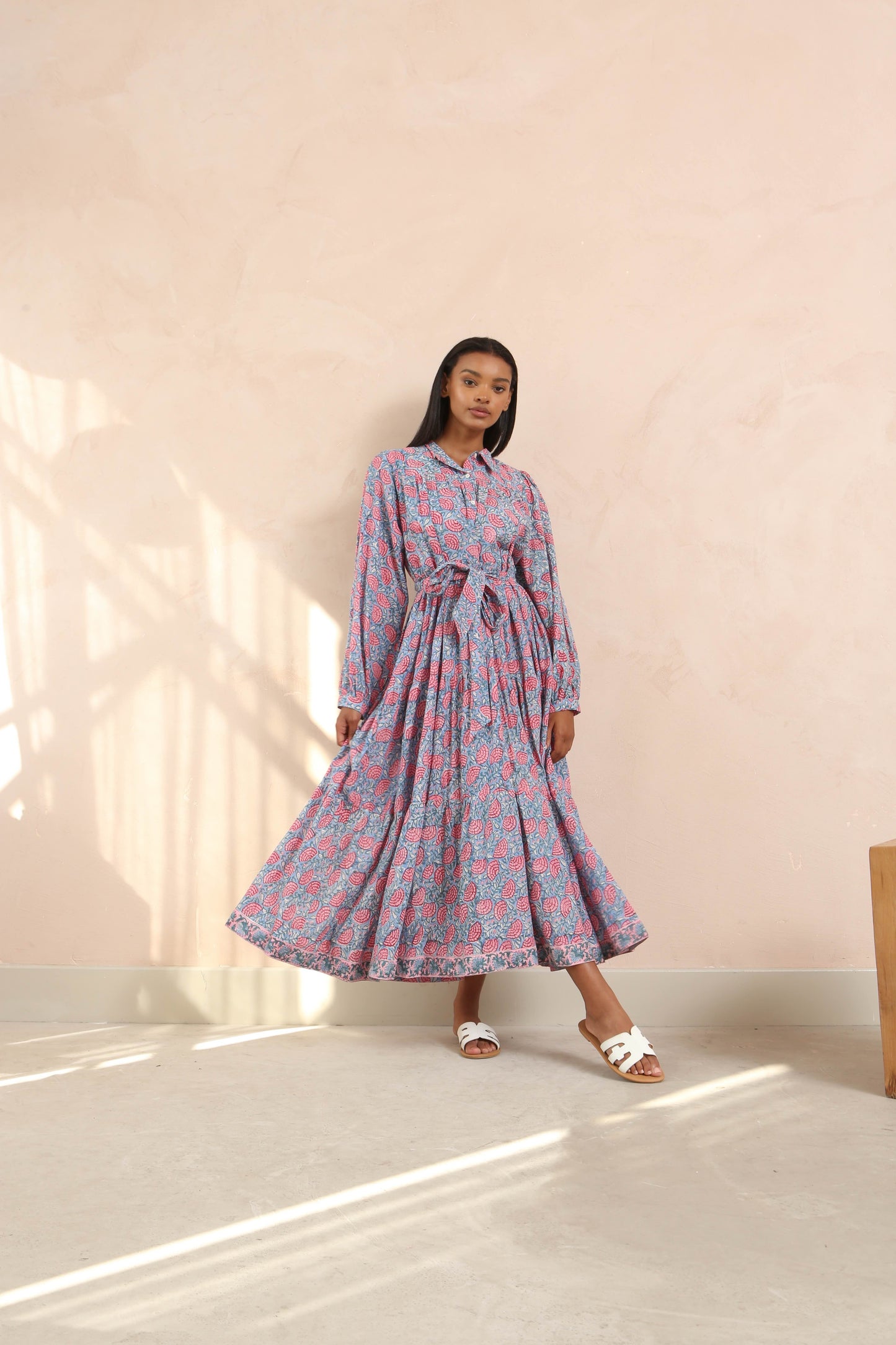 DF Cotton Maxi Dress Full Sleeves