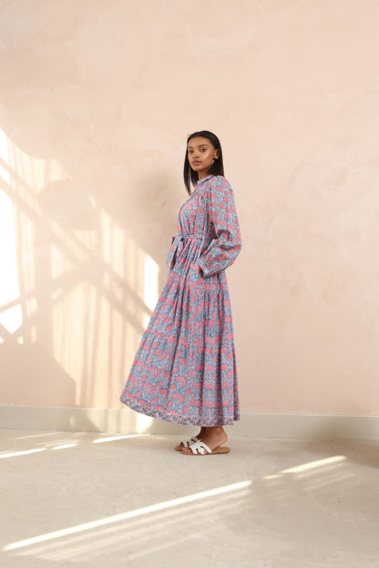 DF Cotton Maxi Dress Full Sleeves