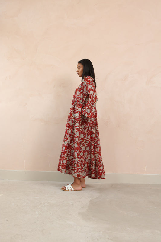 Mae Full Bell Sleeve Maxi Dress