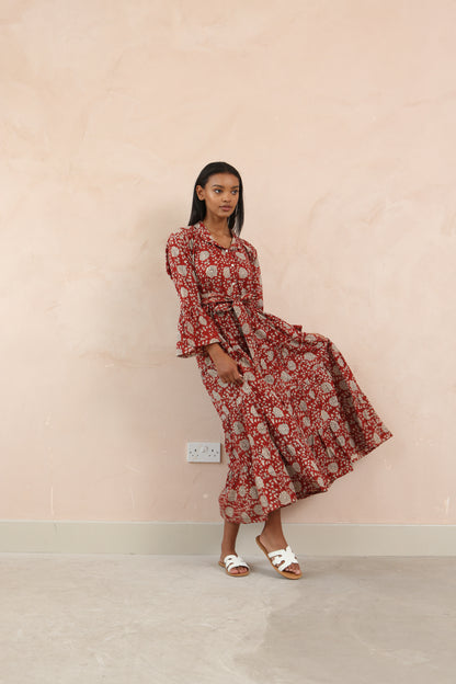 Mae Full Bell Sleeve Maxi Dress