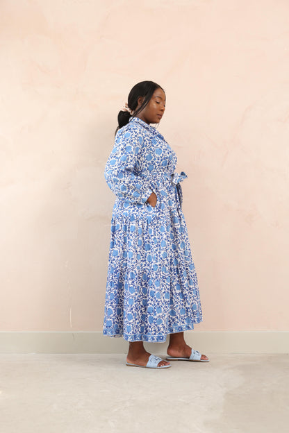 DF Cotton Maxi Dress Full Sleeves