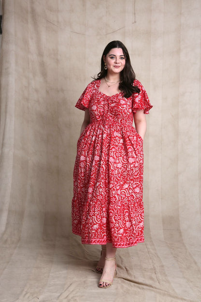 Shannon x DF Ruched Short Sleeved Dress