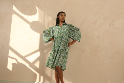 Rachel Ruffle Ruched Midi Dress
