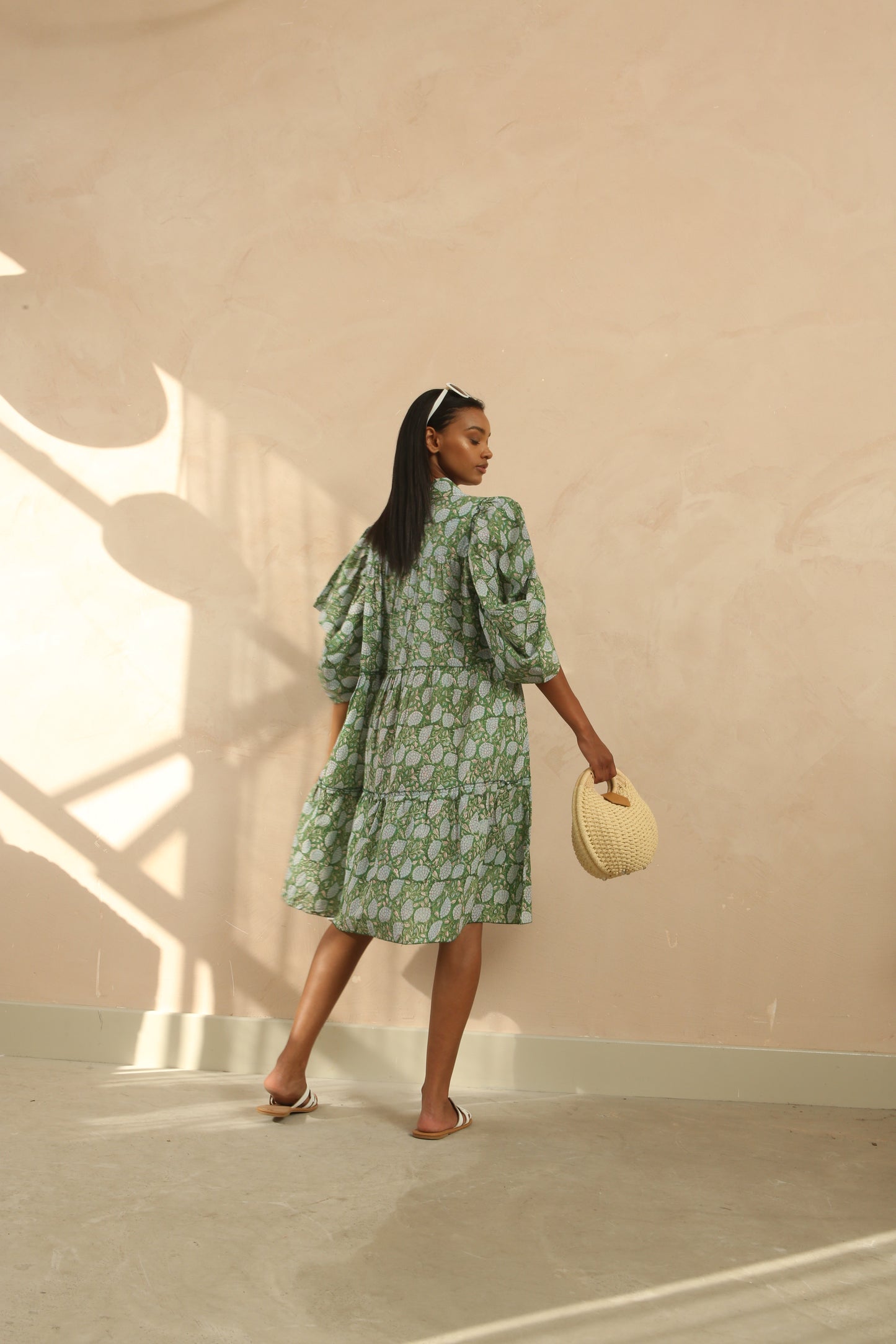 Rachel Ruffle Ruched Midi Dress