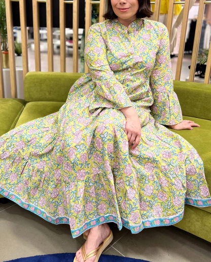 DF Cotton Maxi Dress Full Sleeves