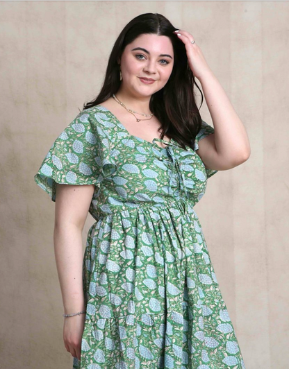 Shannon x DF Ruched Short Sleeved Dress