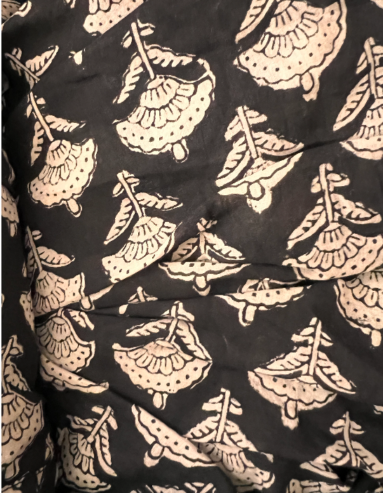 Printed Cotton Half Sleeve Collar Maxi Dress
