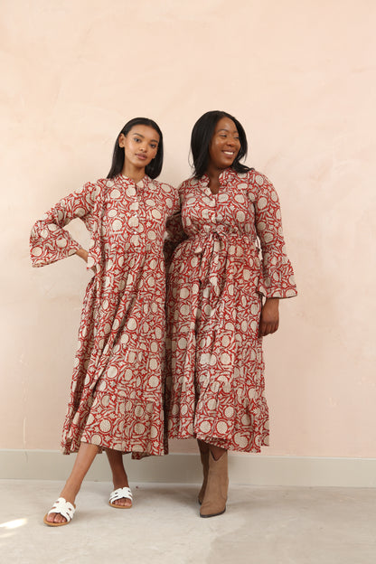 Tory Cotton Bell Sleeve Maxi Dress