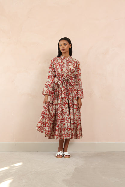 Tory Cotton Bell Sleeve Maxi Dress