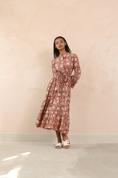 Tory Cotton Bell Sleeve Maxi Dress