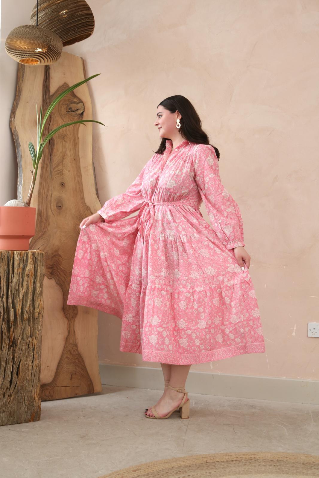 DF Cotton Maxi Dress Full Sleeves