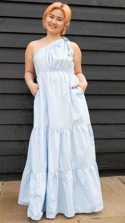 Bella One Shoulder Cotton Maxi Dress