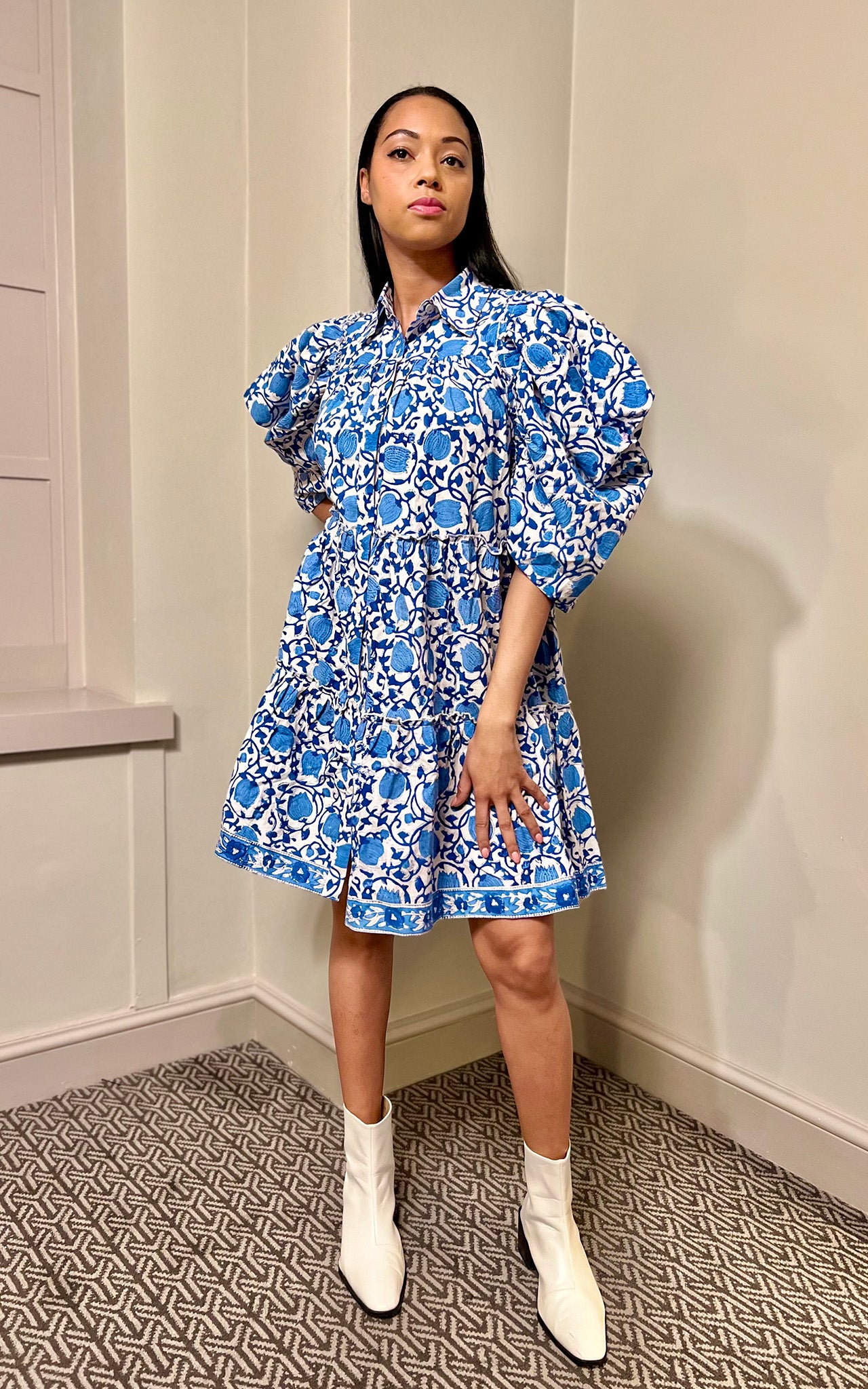 Mara Mini Block Print Dress- Preorder