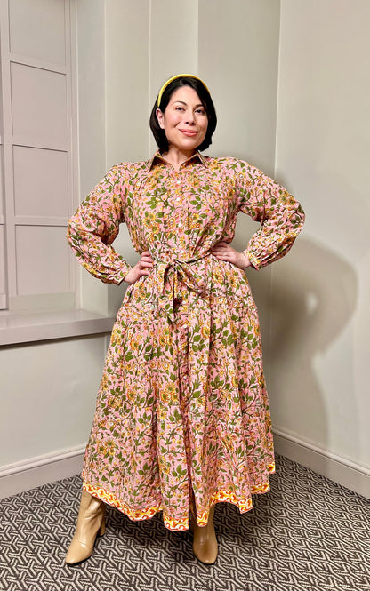 DF Cotton Maxi Dress Full Sleeves