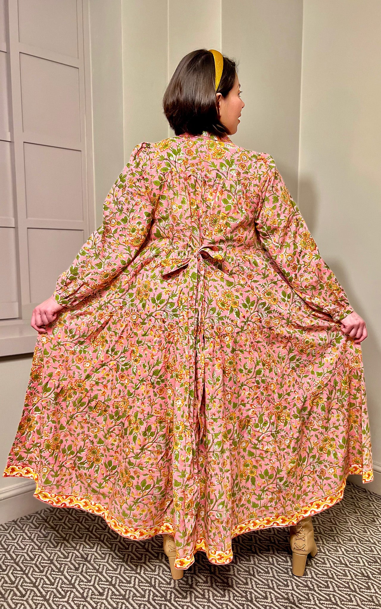 DF Cotton Maxi Dress Full Sleeves