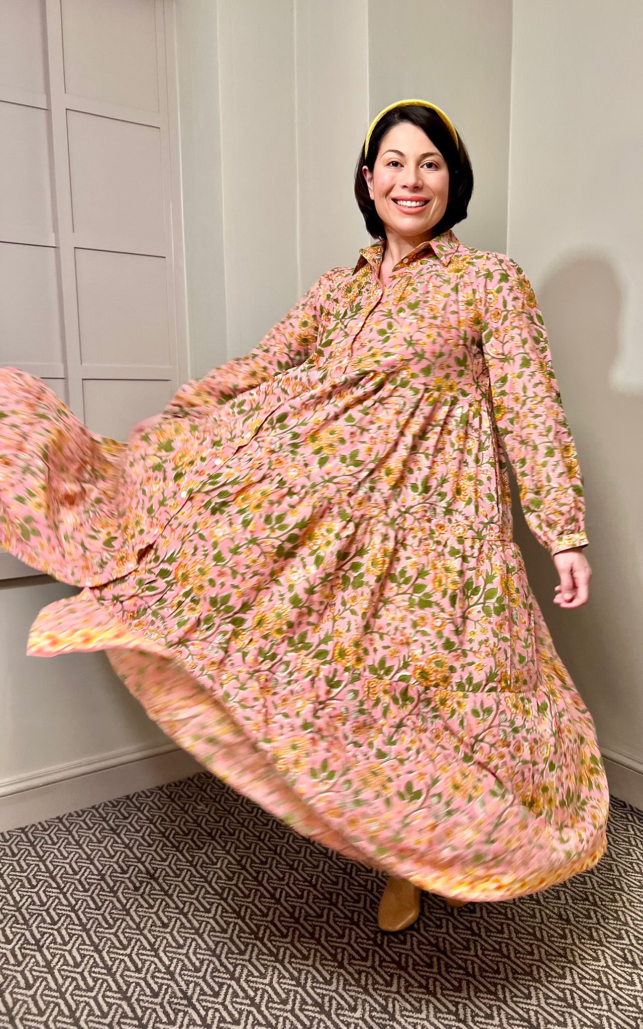 DF Cotton Maxi Dress Full Sleeves