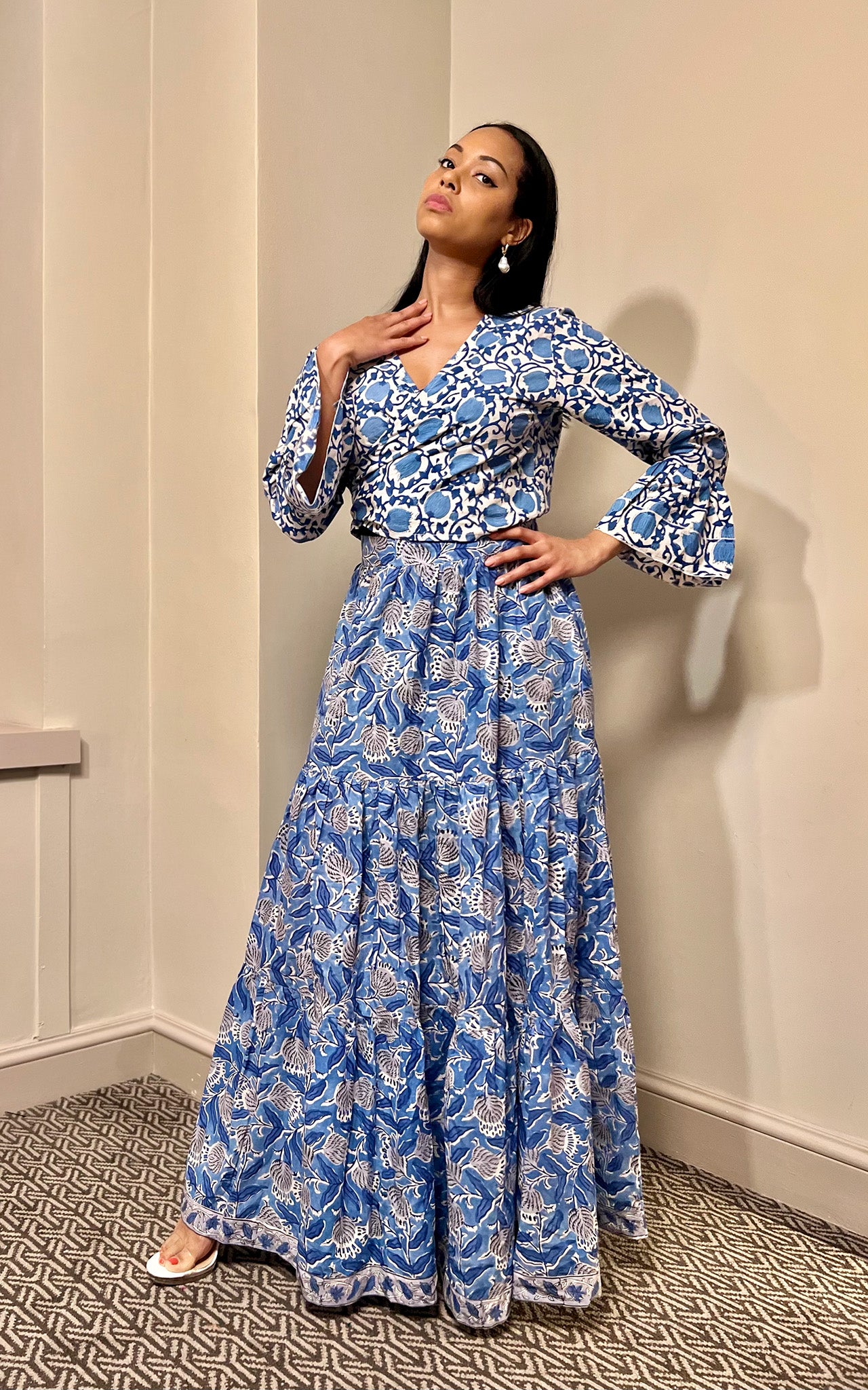 Block Print Maxi Skirt