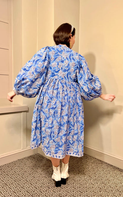 Camile Block Print Oversized Midi- Preorder
