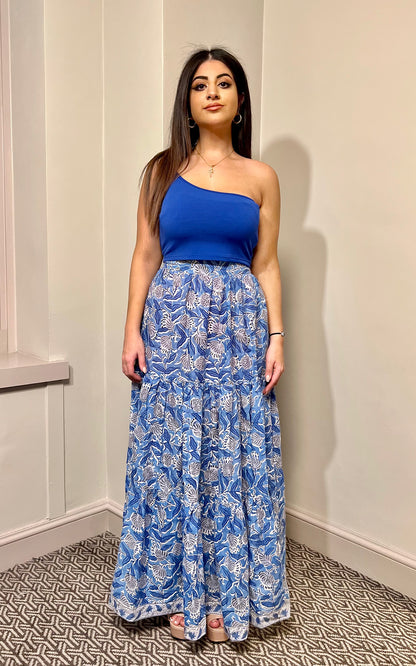 Block Print Maxi Skirt