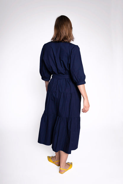 Chelsea Front Button Cotton Midi Dress