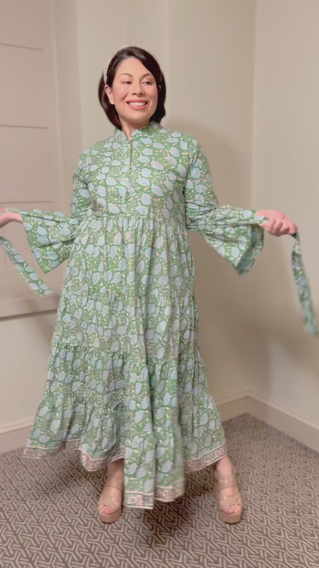 Block print cotton maxi dress dilligrey, hannahartwear ,rixo